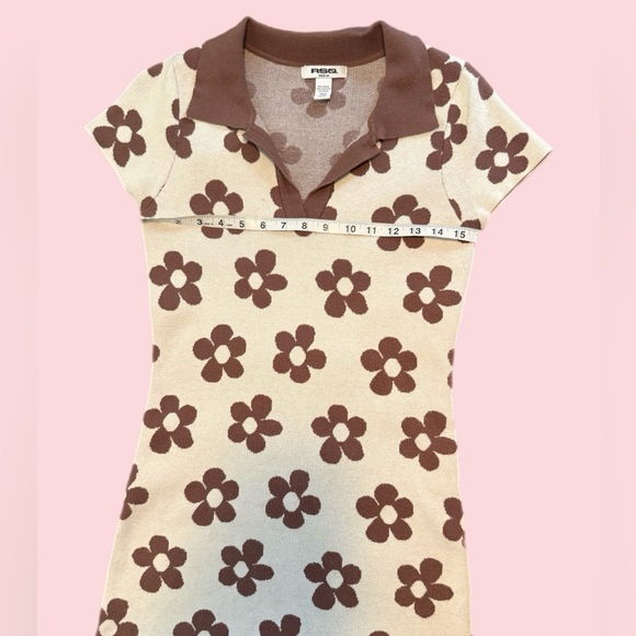 RSQ Brown and Cream Floral Mini Dress 🌼 - Picture 6 of 9